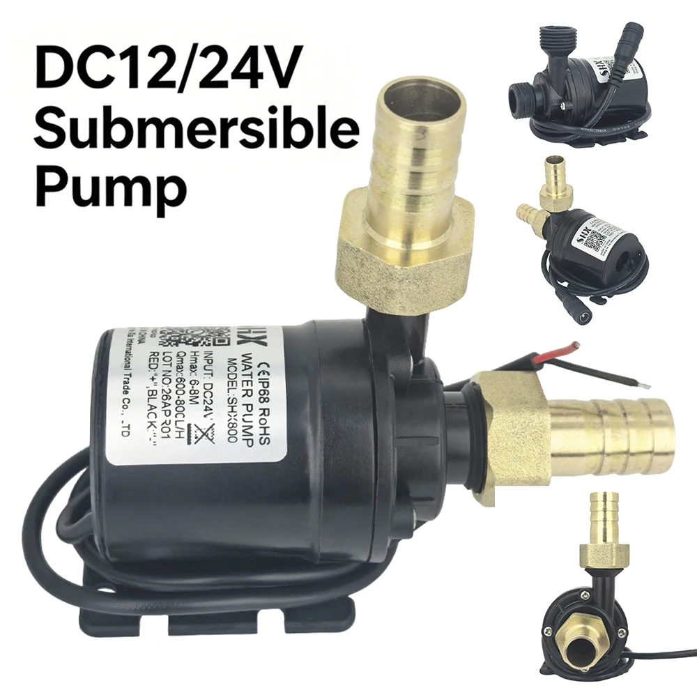 DC12V 24V Water Pumps Lift 5M 800L/H Solar Brushless Motor Water Circulation Water Pump Ceramic Shaft Ultra Quiet Submersibles