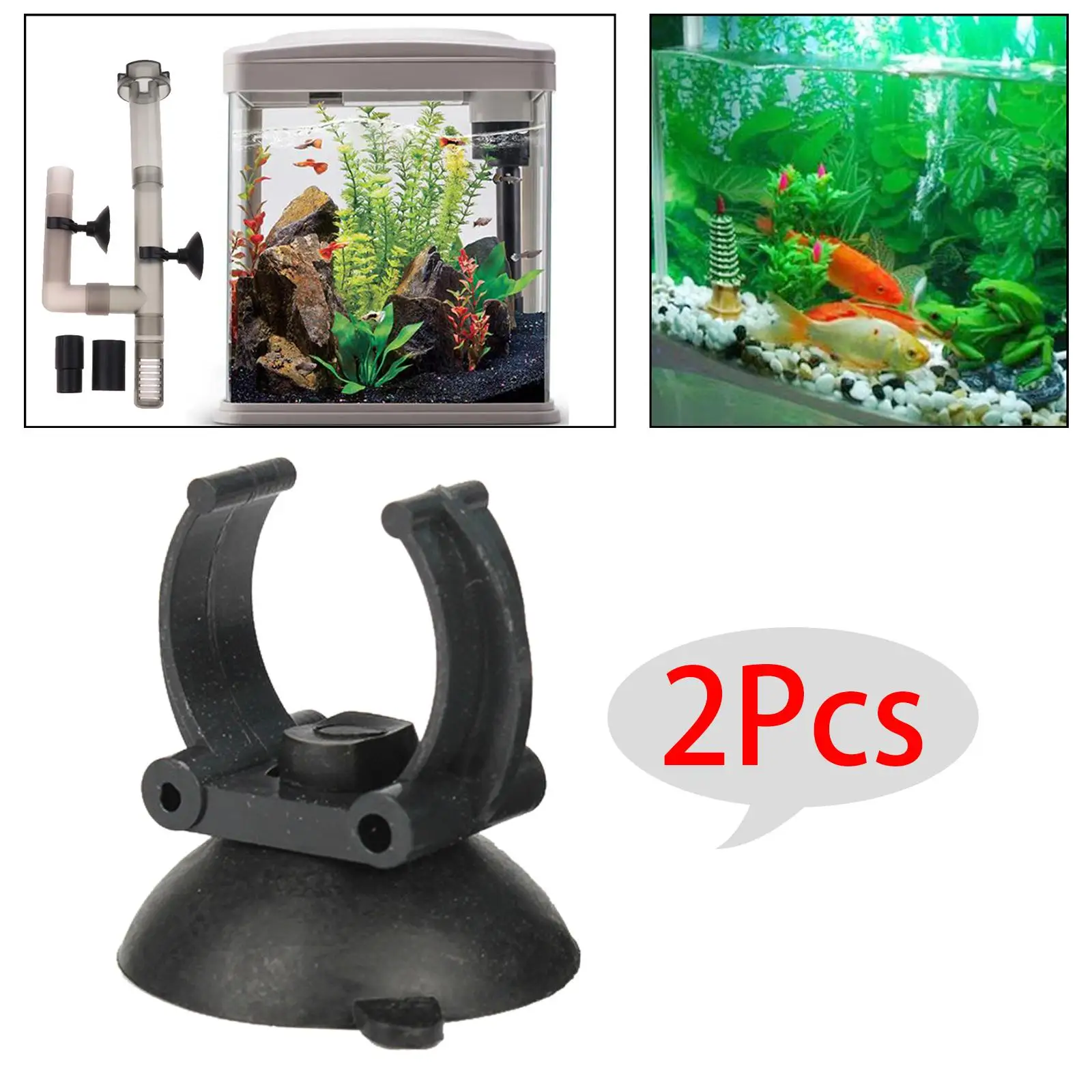 10Pcs Fish Tank Aquarium Suction Cups Heater Tube Holder Clamps Clips Aquarium Light Suction Clips 35mm Diameter, Black