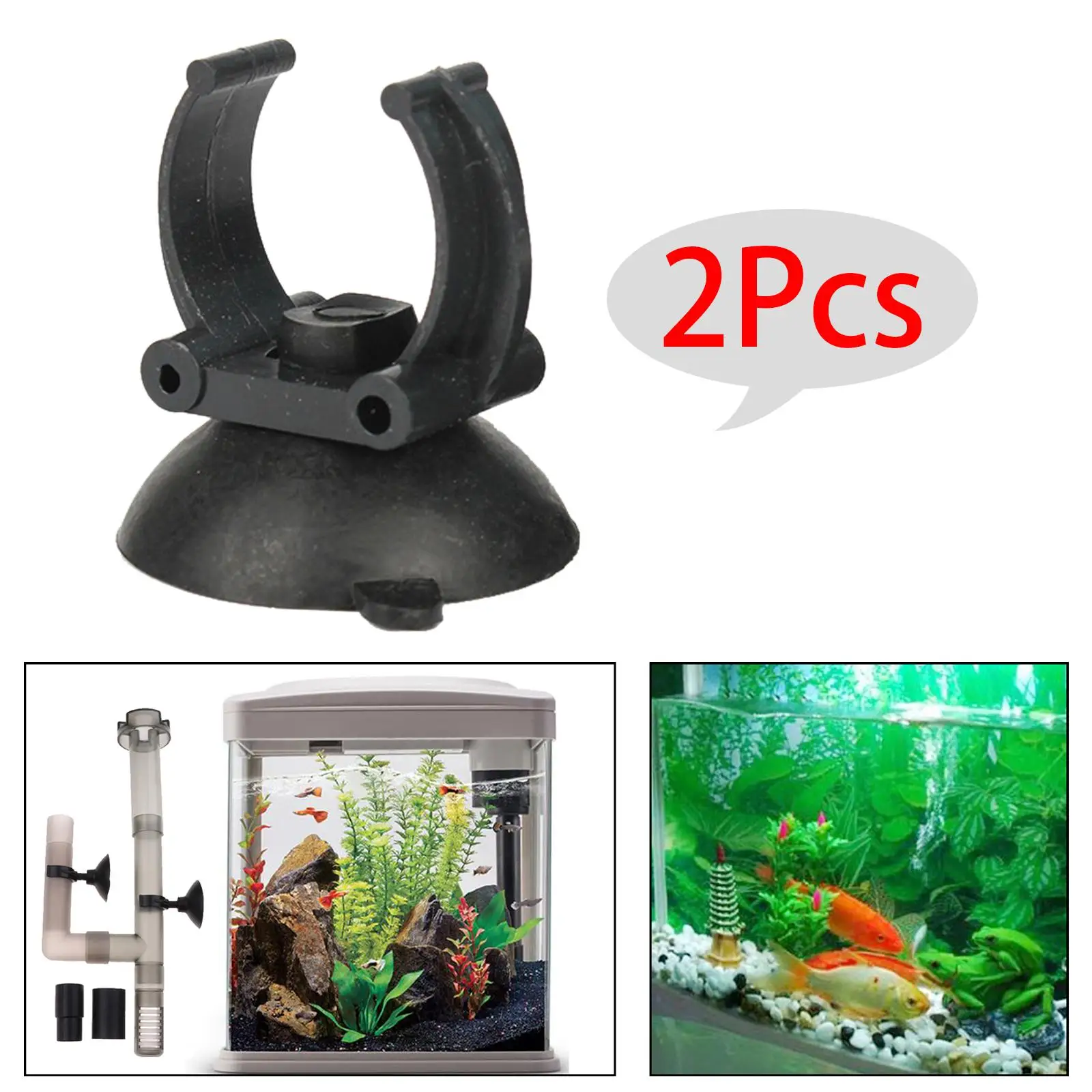 10Pcs Fish Tank Aquarium Suction Cups Heater Tube Holder Clamps Clips Aquarium Light Suction Clips 35mm Diameter, Black