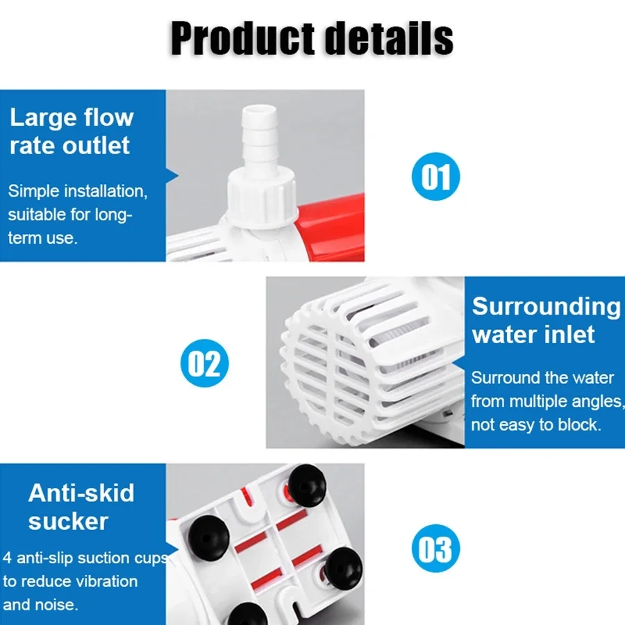 10W 1000L/H Aquarium Water Pump DC 12V Fountain Water Pump with 16.4ft High Lift for Aquarium Fish Tank Pond Fountain