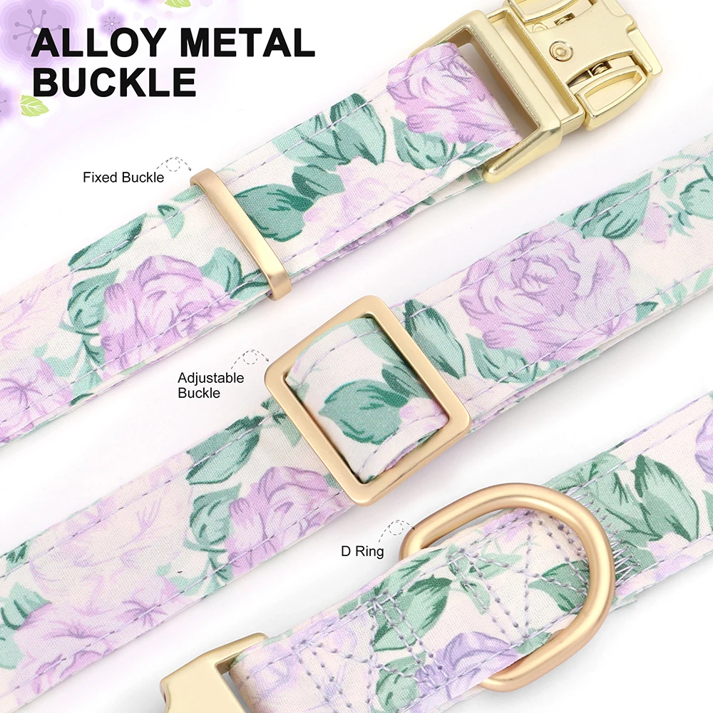Custom Nylon Dog Collar Cute Print Dog Collars Free Engraved Pet ID Collars Necklace For Small Medium Large Dogs Pug Adjustable