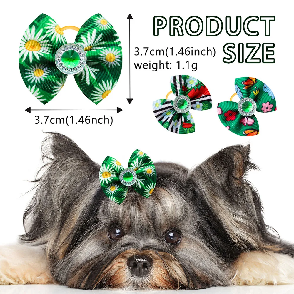 10/20/30PCS Pet Hair Bows Dog Grooming Accessories Bow With Rubber Bands For Dogs Headwear Puppy Cat Bow Pet Supplies