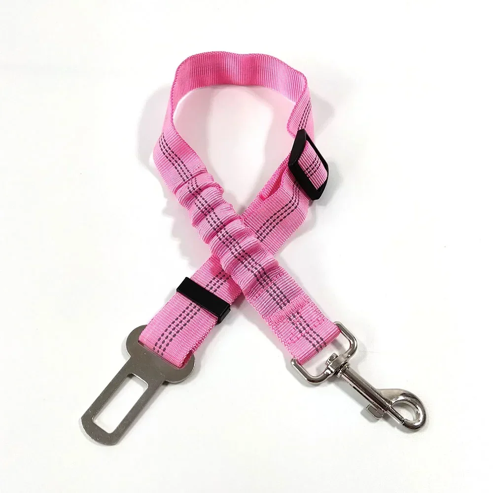 Dog Leash Harness Dogs Dog Accessories Supplies Pet Dog Car Seat Belt Retractable Buffer Elastic Reflective Safety Traction Rope