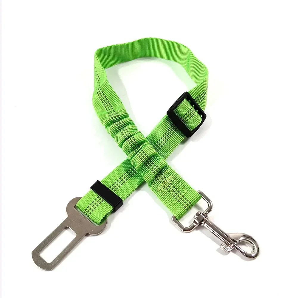 Dog Leash Harness Dogs Dog Accessories Supplies Pet Dog Car Seat Belt Retractable Buffer Elastic Reflective Safety Traction Rope