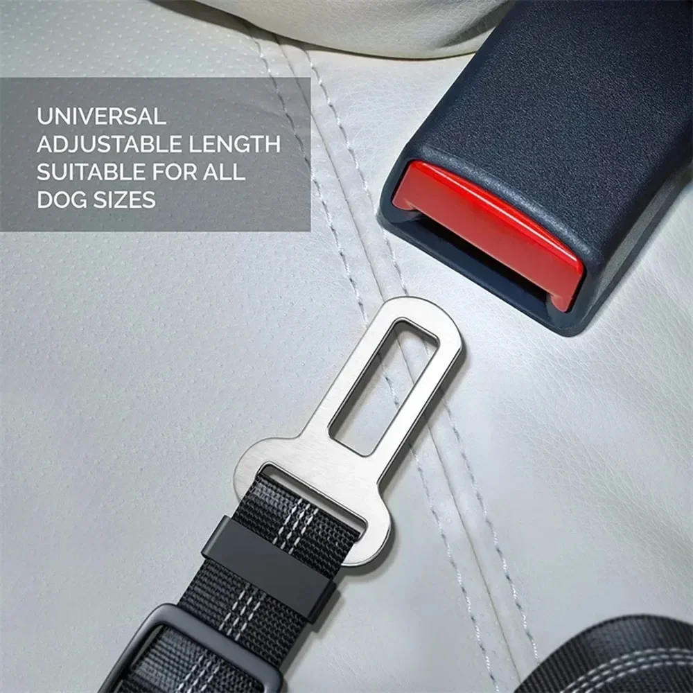 Dog Leash Harness Dogs Dog Accessories Supplies Pet Dog Car Seat Belt Retractable Buffer Elastic Reflective Safety Traction Rope