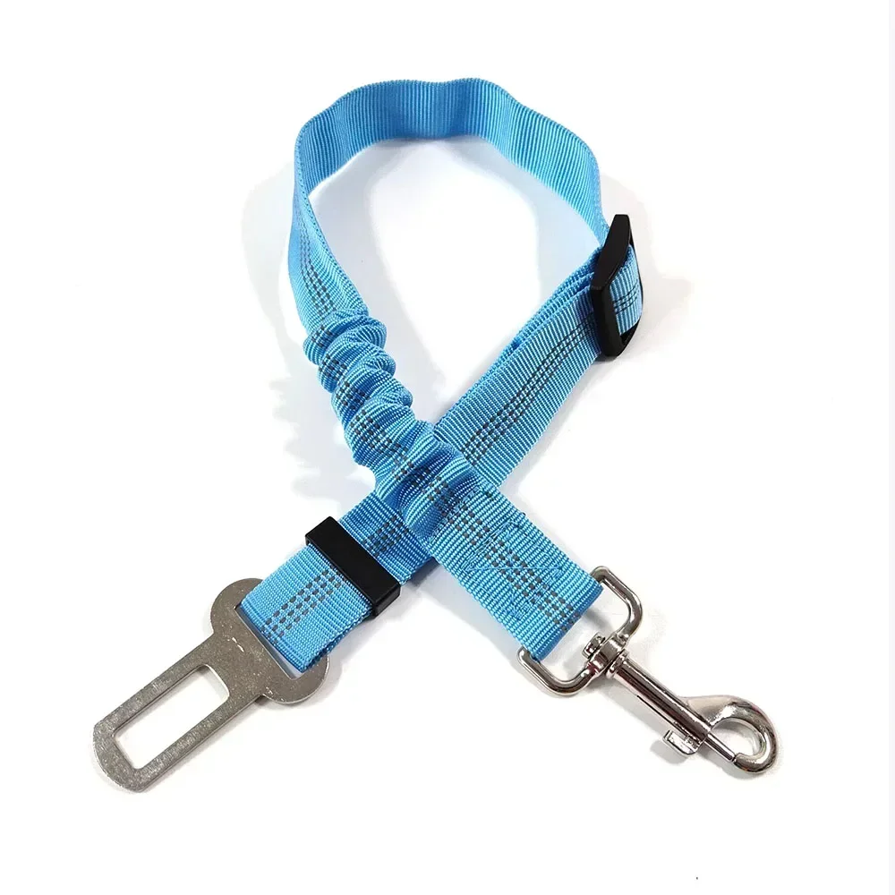 Dog Leash Harness Dogs Dog Accessories Supplies Pet Dog Car Seat Belt Retractable Buffer Elastic Reflective Safety Traction Rope