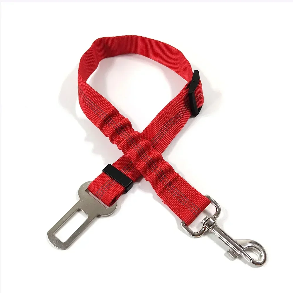 Dog Leash Harness Dogs Dog Accessories Supplies Pet Dog Car Seat Belt Retractable Buffer Elastic Reflective Safety Traction Rope