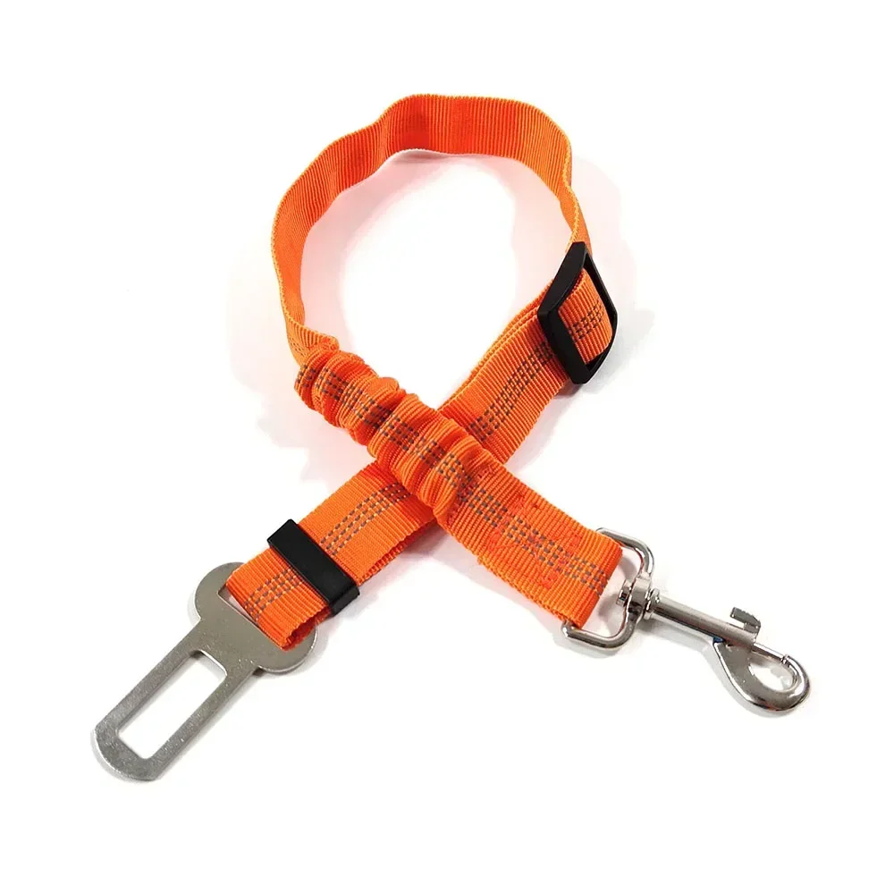 Dog Leash Harness Dogs Dog Accessories Supplies Pet Dog Car Seat Belt Retractable Buffer Elastic Reflective Safety Traction Rope