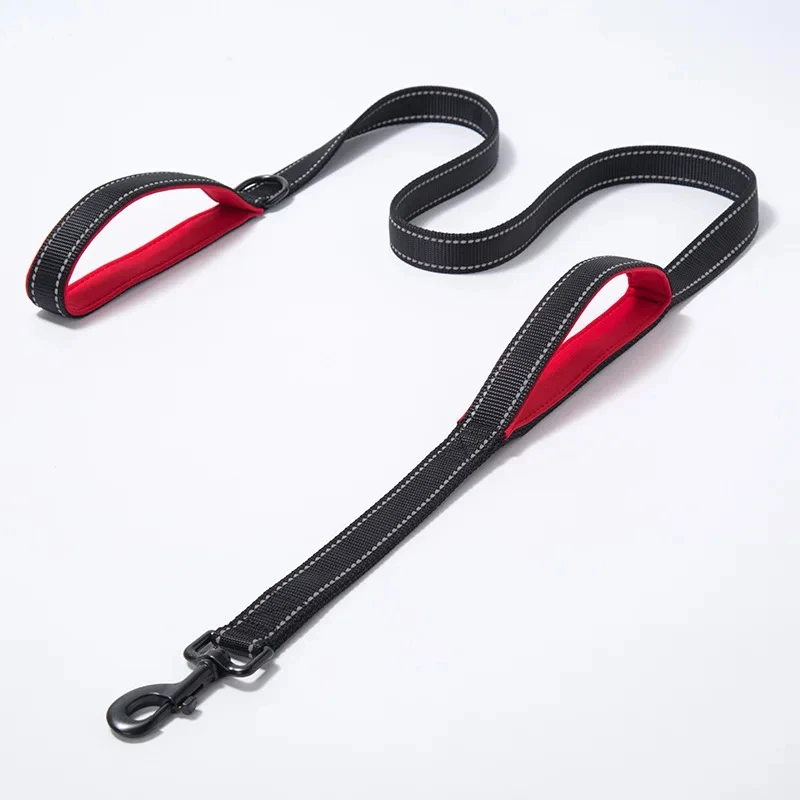 Double Handle Dog Leash, Double-Sided Reflective Night Safety, Heavy Duty For And Extra Large And Me