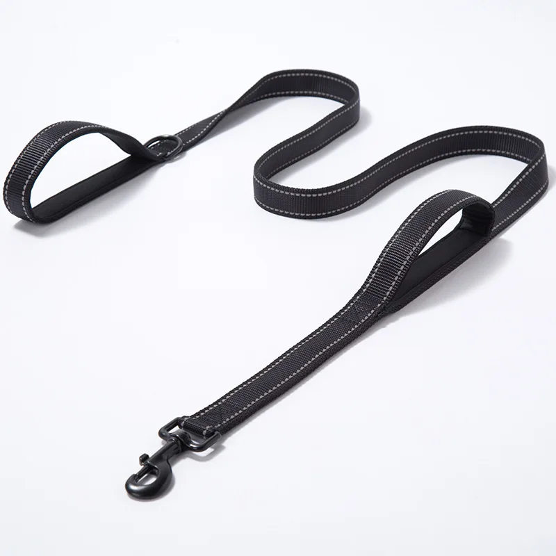 Double Handle Dog Leash, Double-Sided Reflective Night Safety, Heavy Duty For And Extra Large And Me
