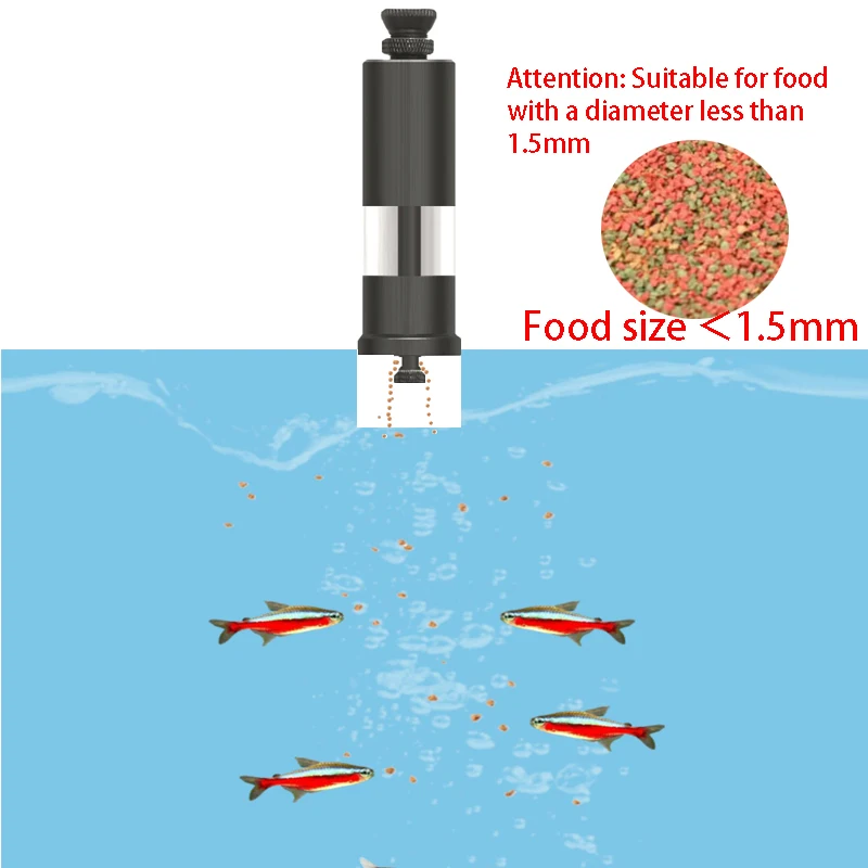 Fish Tank Feeder Handheld Finger Pressure Aluminum Alloy Fish DIY Feeder Mini Small Batch Fish Feeder Quantitative Feeder