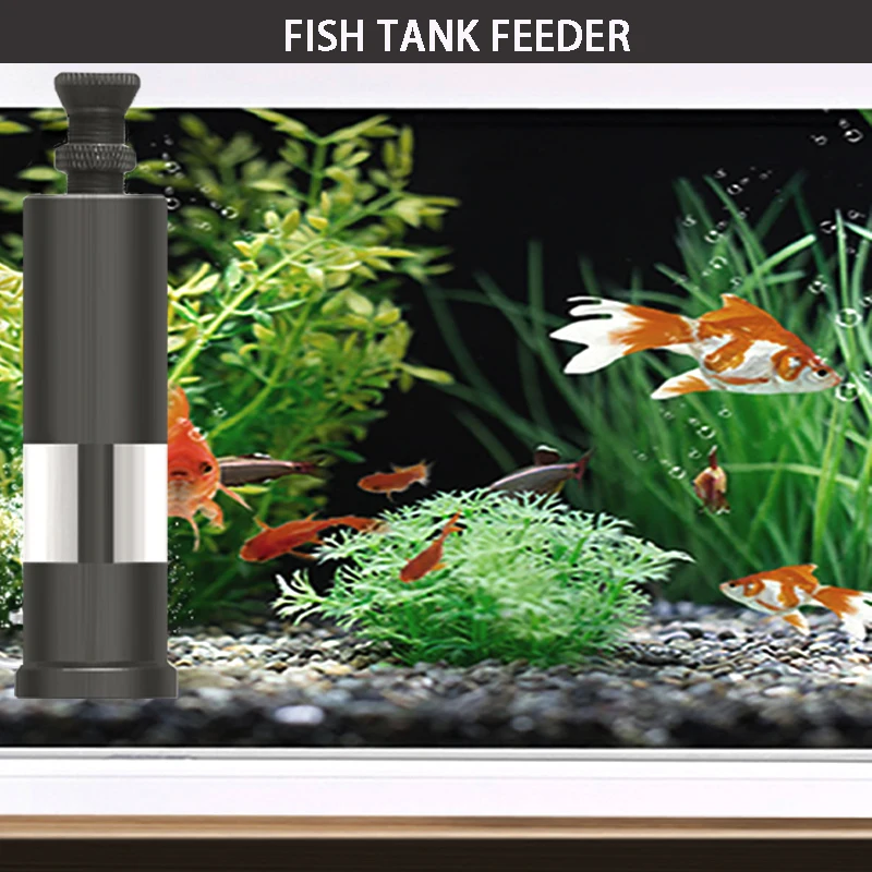 Fish Tank Feeder Handheld Finger Pressure Aluminum Alloy Fish DIY Feeder Mini Small Batch Fish Feeder Quantitative Feeder