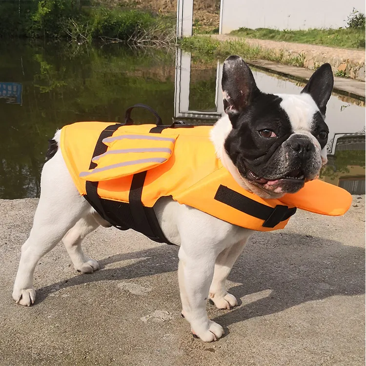 Dog Life Jacket Dog Safety Vest Adjustable Preserver with High Buoyancy and Durable Rescue Handle for Small Medium and Large Dog