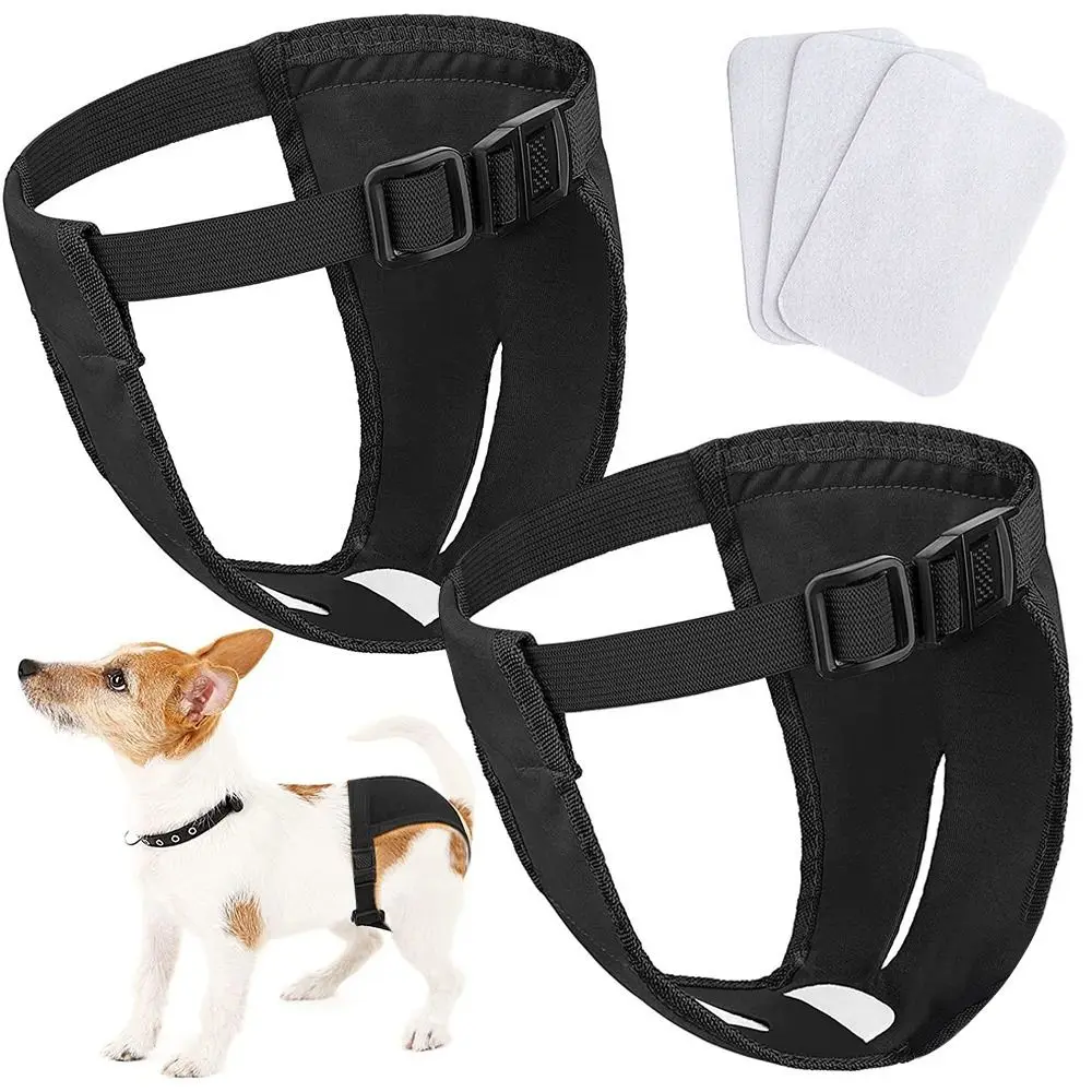 Breathable Menstrual Period Easy To Wear Dog Shorts Panties With 3 Diapers Pet Sanitary Pants Physiological Pants