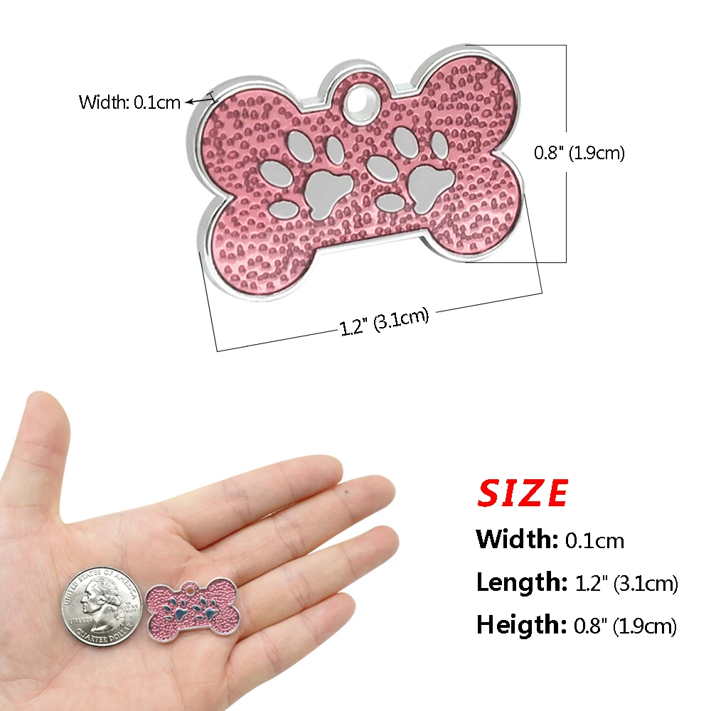 Personalized Dog Cat ID Tag Bling Rhinestone Puppy Kitten Name Tags Anti-lost Pet Collar Accessories Free Engraved Pet Products