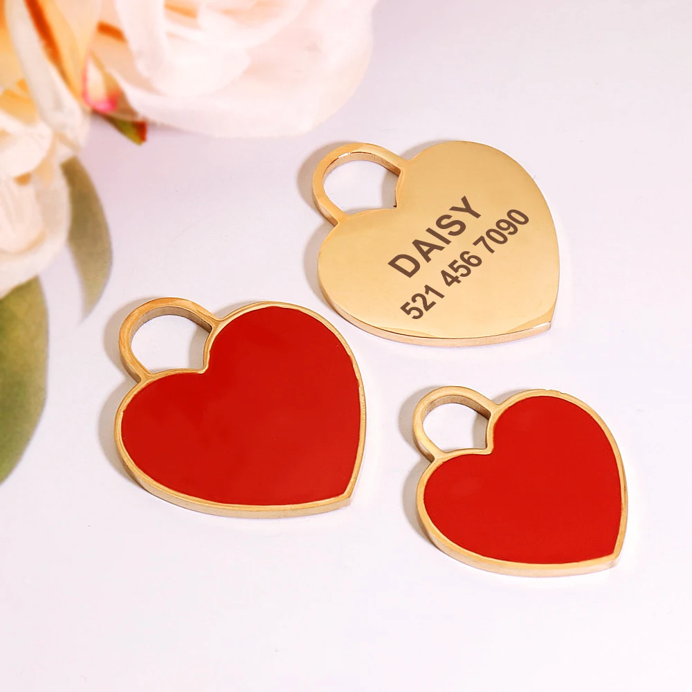 Personalized Dog Cat ID Tag Bling Rhinestone Puppy Kitten Name Tags Anti-lost Pet Collar Accessories Free Engraved Pet Products