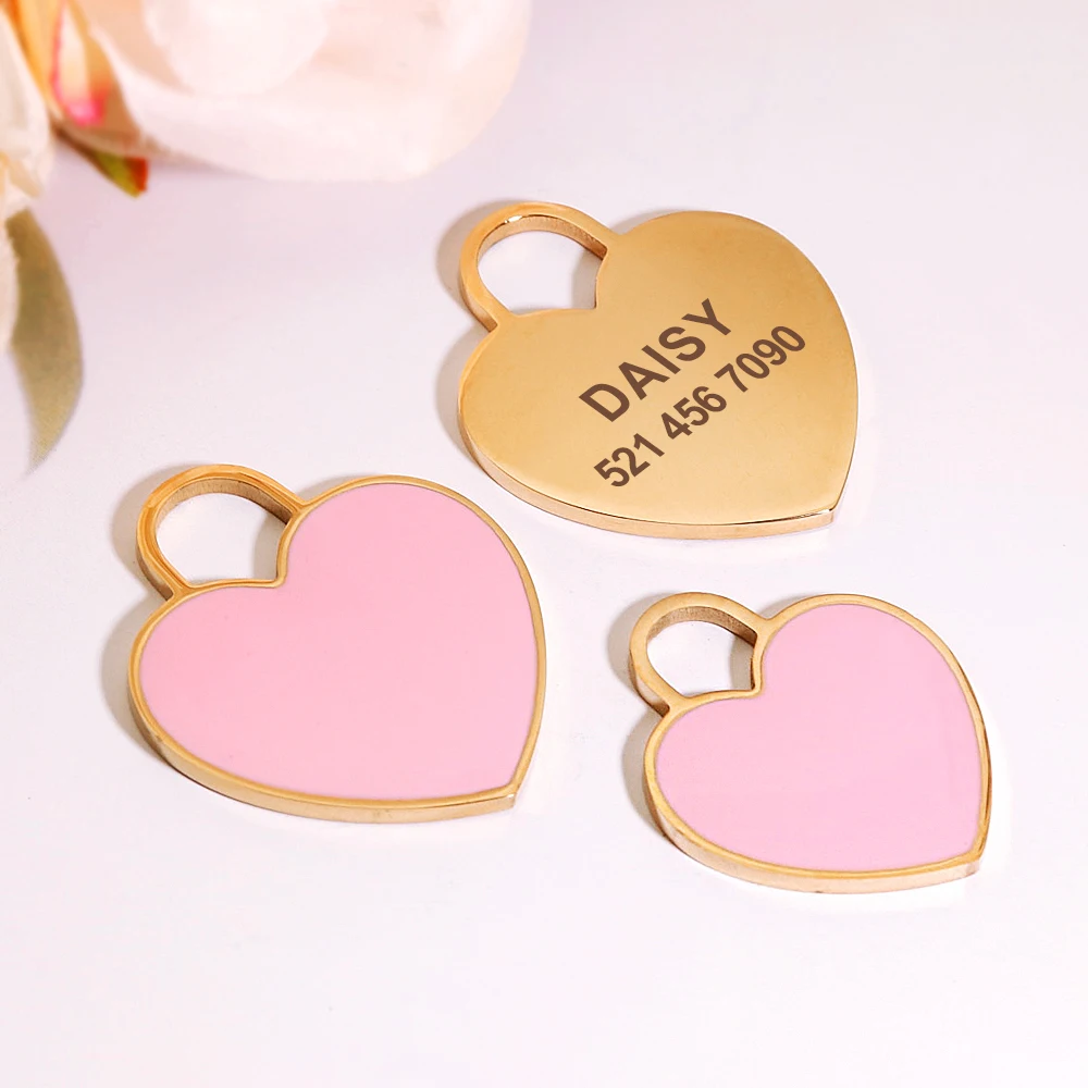 Personalized Dog Cat ID Tag Bling Rhinestone Puppy Kitten Name Tags Anti-lost Pet Collar Accessories Free Engraved Pet Products
