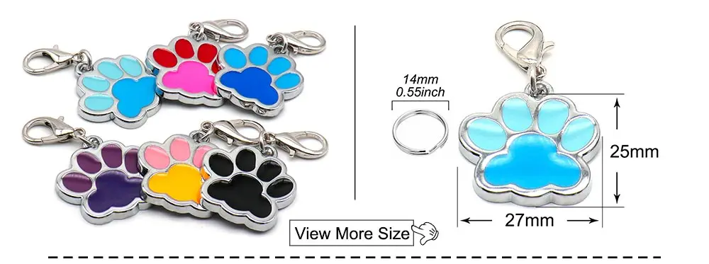 Wholesale 20pcs Dog Cat Tag Pet Dog Collar Accessories Personalized Paw Shape ID Tags Name No. Telephone Tags For Dog Supplies