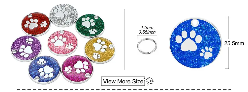 Wholesale 20pcs Dog Cat Tag Pet Dog Collar Accessories Personalized Paw Shape ID Tags Name No. Telephone Tags For Dog Supplies