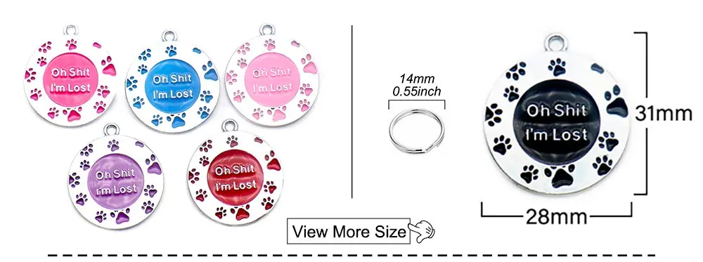 Wholesale 20pcs Dog Cat Tag Pet Dog Collar Accessories Personalized Paw Shape ID Tags Name No. Telephone Tags For Dog Supplies