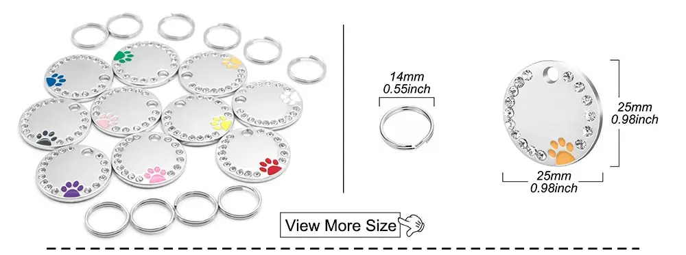 Wholesale 20pcs Dog Cat Tag Pet Dog Collar Accessories Personalized Paw Shape ID Tags Name No. Telephone Tags For Dog Supplies