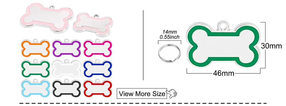 Wholesale 20pcs Dog Cat Tag Pet Dog Collar Accessories Personalized Paw Shape ID Tags Name No. Telephone Tags For Dog Supplies