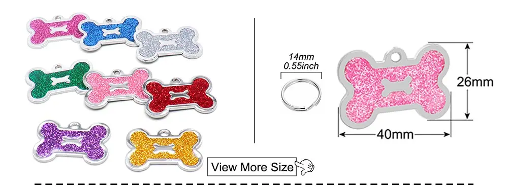 Wholesale 20pcs Dog Cat Tag Pet Dog Collar Accessories Personalized Paw Shape ID Tags Name No. Telephone Tags For Dog Supplies