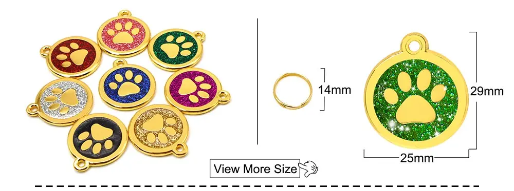 Wholesale 20pcs Dog Cat Tag Pet Dog Collar Accessories Personalized Paw Shape ID Tags Name No. Telephone Tags For Dog Supplies