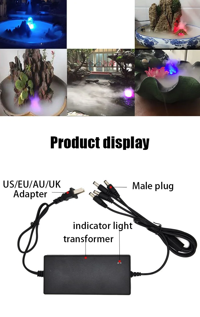 5-in-1 Mist Maker Fogger Ultrasonic Humidifier Fountain Rockery Gardening Bonsai Aquarium Pond Decor Atomizer Atomizing Heads