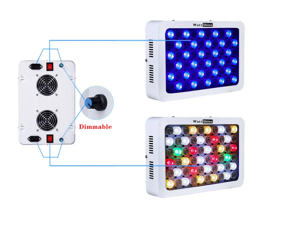 Dimmable LED Aquarium Lights 180W 140W Fish Tank Light For Freshwater Saltwater Aquarium Marine Reef Coral Lighting Decoration
