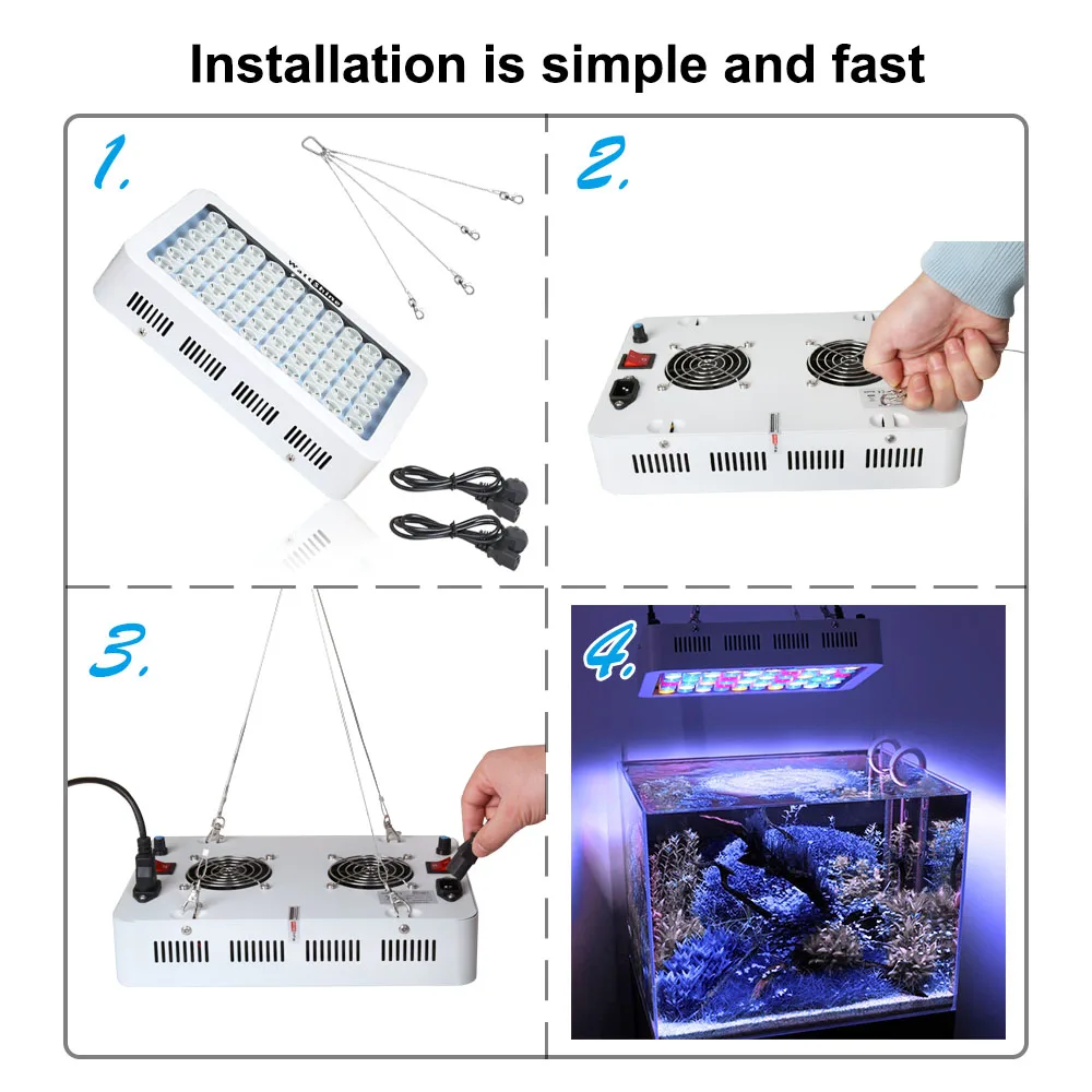 Dimmable LED Aquarium Lights 180W 140W Fish Tank Light For Freshwater Saltwater Aquarium Marine Reef Coral Lighting Decoration