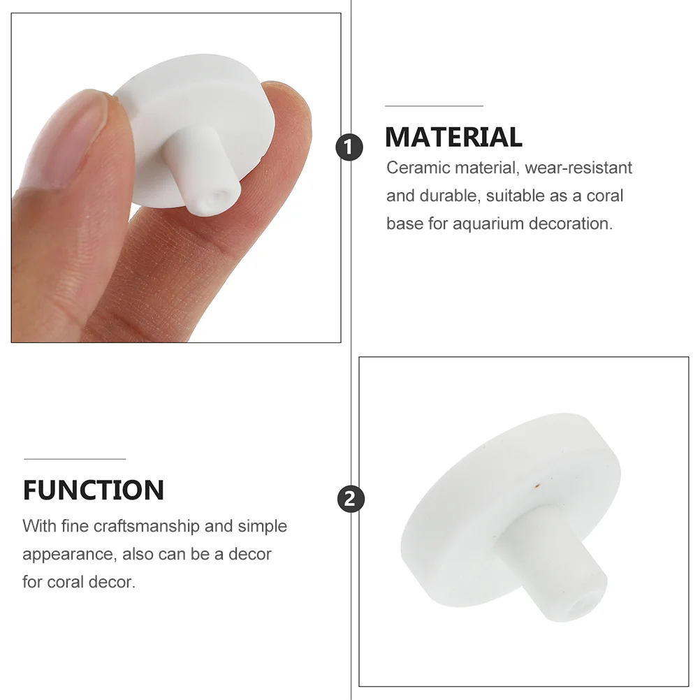 20 Pcs Fish Tank Coral Base Decoration Nurture Supplies Frag Plug Reproduction Ceramics Aquarium Support Coral Plug Fish Tank