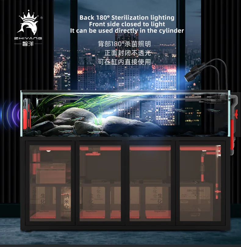 110V 220V New Fish Tank Aquarium Built-in Germicidal Lamp Back Light Leakage UV Lamp Life Amphibious Dual-Use Lamp Disassembled