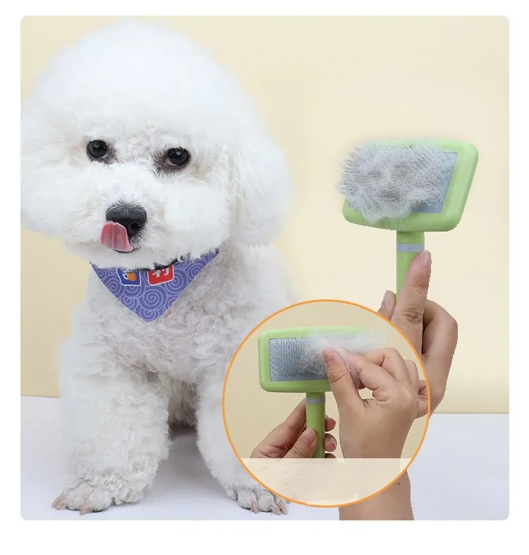 Dog Brush Pet Hair Remover Massage Dog Combs Pet Grooming Stainless Steel Brush for Dogs Knot Opening Cat Comb Dogs Accessories