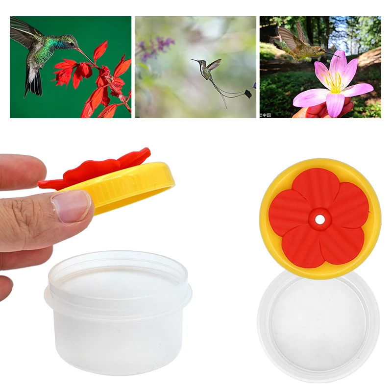 1pcs Plastics Hummingbird Feeder Bird Water Bottle Hanging Garden Outdoor Plastic Flower Iron Hook Bird Feeder