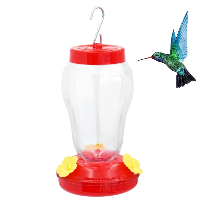 1pcs Plastics Hummingbird Feeder Bird Water Bottle Hanging Garden Outdoor Plastic Flower Iron Hook Bird Feeder