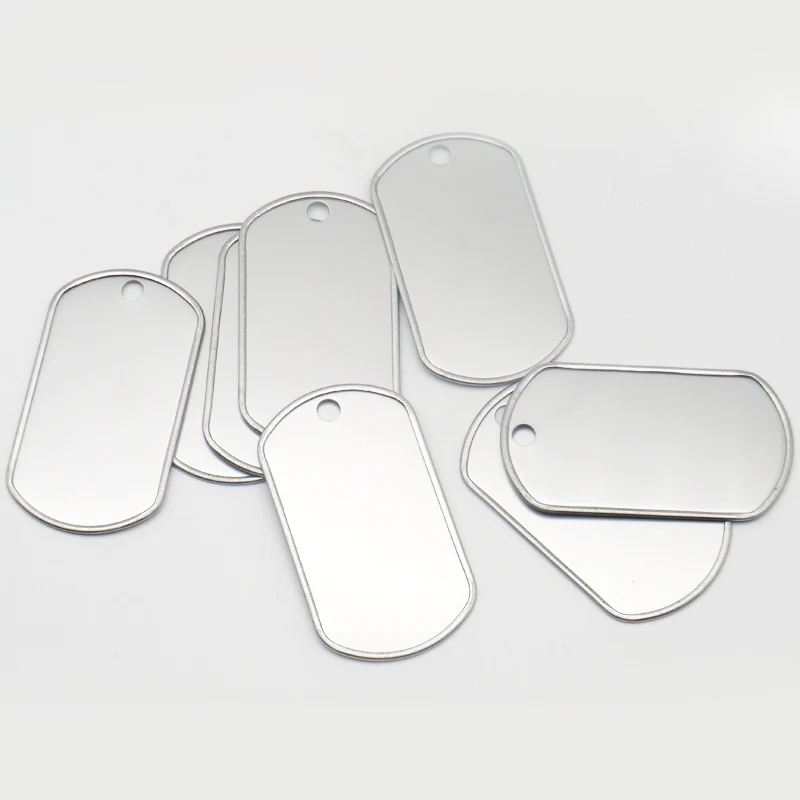 Wholesale 100 20Pcs Stainless Steel Military Identity Tag Dog ID Tags For Men Pendant Men Tags Necklace Personality Necklace