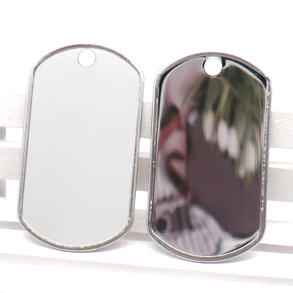 Wholesale 100 20Pcs Stainless Steel Military Identity Tag Dog ID Tags For Men Pendant Men Tags Necklace Personality Necklace