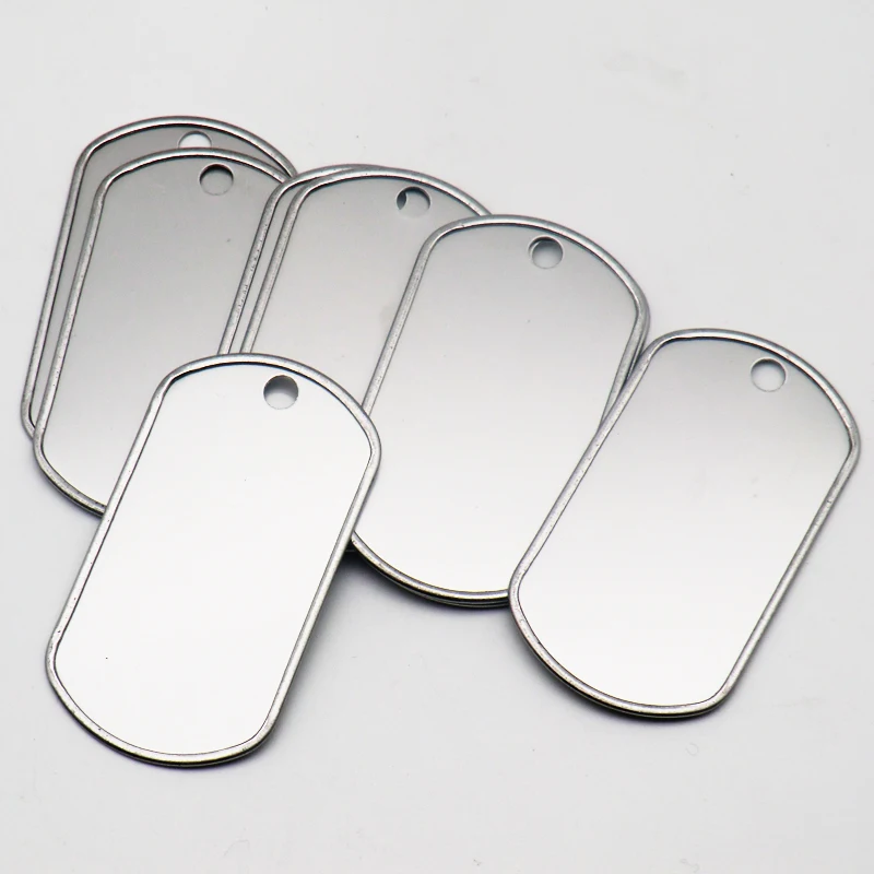 Wholesale 100 20Pcs Stainless Steel Military Identity Tag Dog ID Tags For Men Pendant Men Tags Necklace Personality Necklace