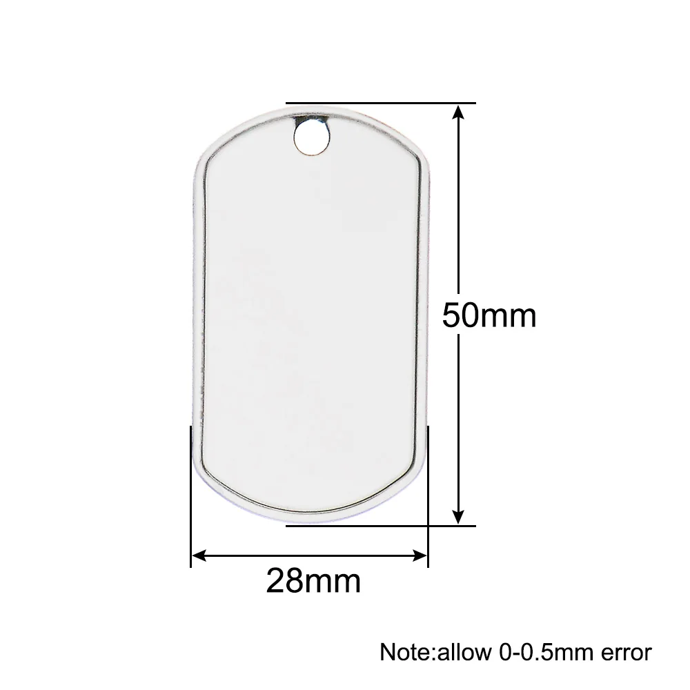 Wholesale 100 20Pcs Stainless Steel Military Identity Tag Dog ID Tags For Men Pendant Men Tags Necklace Personality Necklace