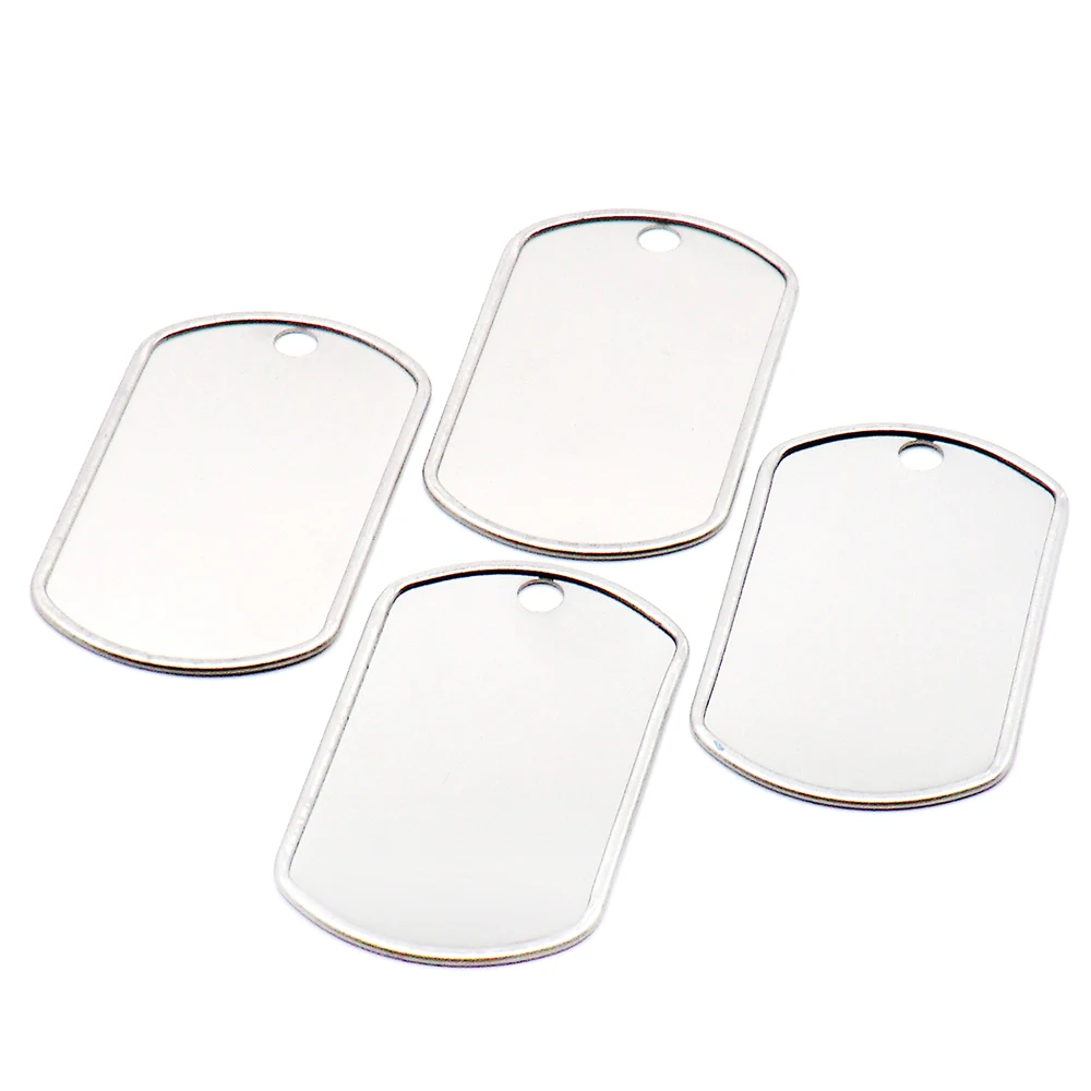 Wholesale 100 20Pcs Stainless Steel Military Identity Tag Dog ID Tags For Men Pendant Men Tags Necklace Personality Necklace