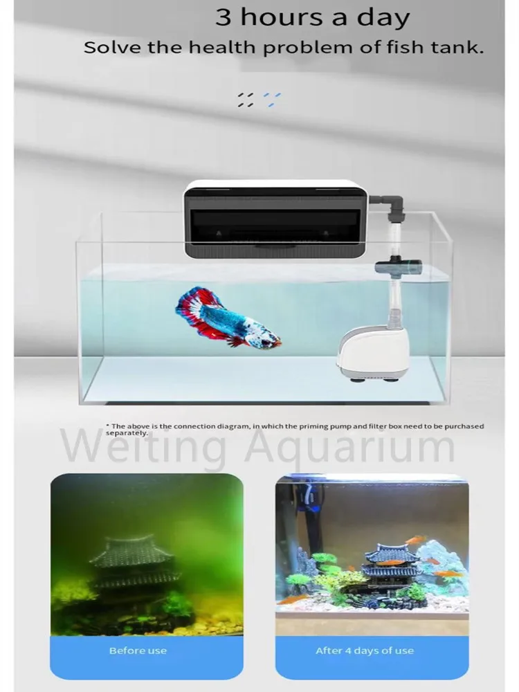 Fish tank UV disinfection lamp fish pond diving sterilization lamp algae removal lamp fish tank external aquarium accessories