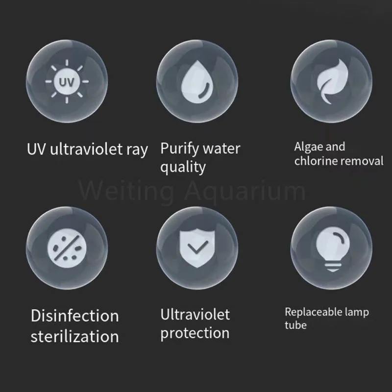 Fish tank UV disinfection lamp fish pond diving sterilization lamp algae removal lamp fish tank external aquarium accessories