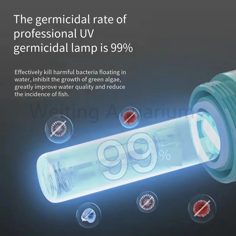 Fish tank UV disinfection lamp fish pond diving sterilization lamp algae removal lamp fish tank external aquarium accessories