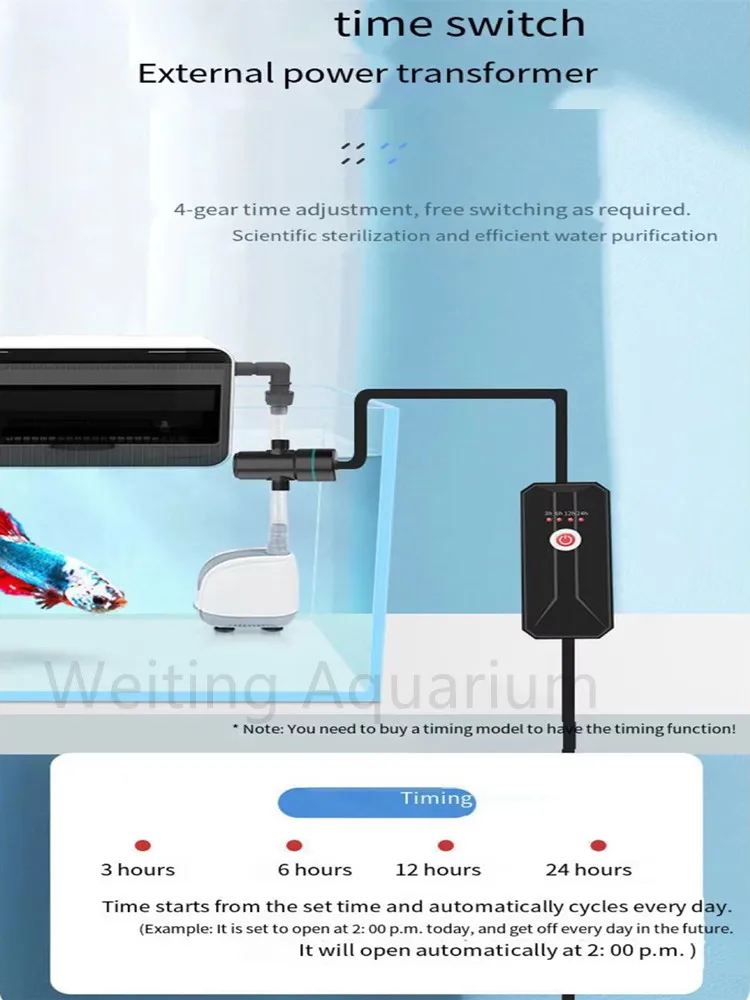 Fish tank UV disinfection lamp fish pond diving sterilization lamp algae removal lamp fish tank external aquarium accessories