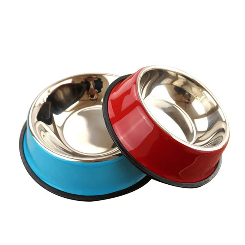 Custom Name Dog Cat Stainless Steel Bowl Pet Colorful Water Food Non slip dining basin Circular Personalized Bowl Multi size