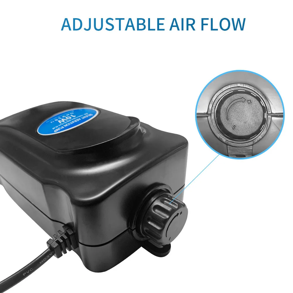 Adjustable Aquarium Air Pump 110V~220V Air Pump 3W~12W For Bedroom Fish Tank Silent Oxygen Pump Air Compressor