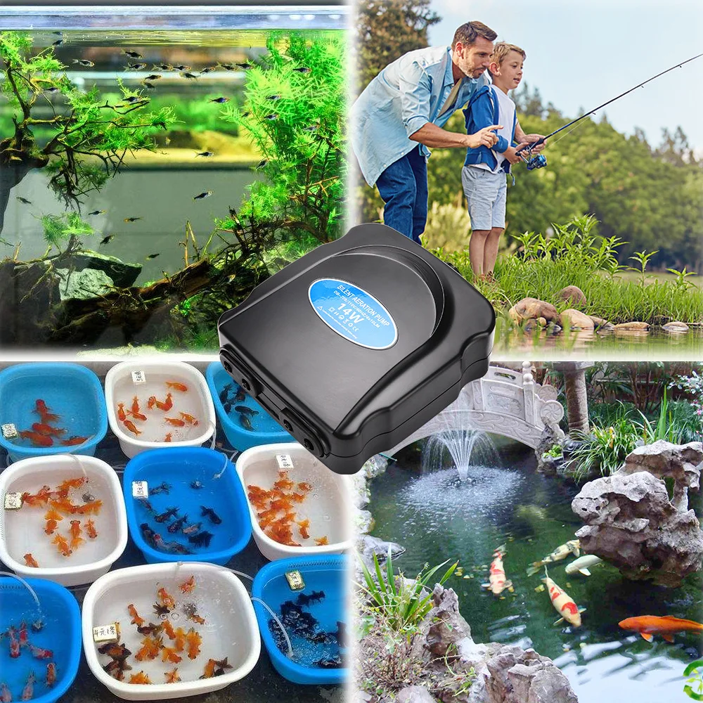 Adjustable Aquarium Air Pump 110V~220V Air Pump 3W~12W For Bedroom Fish Tank Silent Oxygen Pump Air Compressor