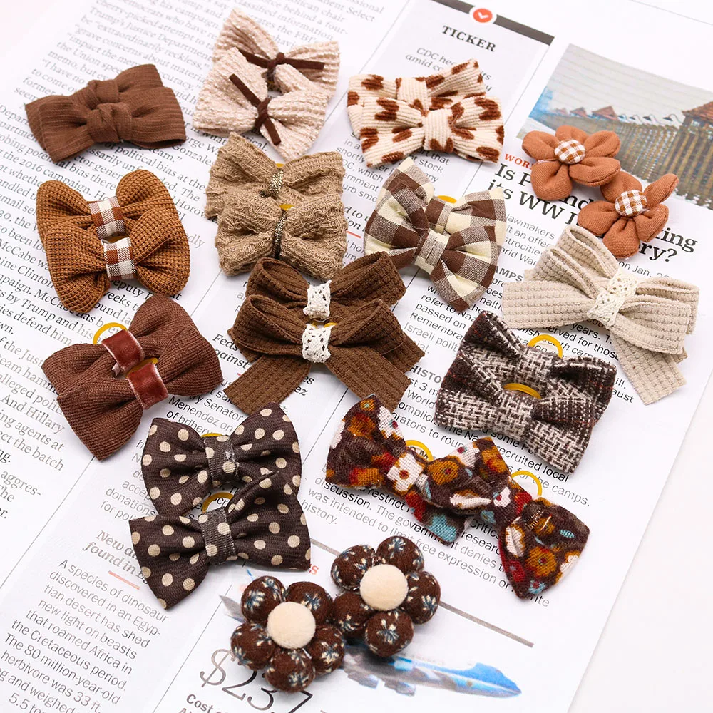 10PCS Spring Dog Bows For Puppy Cat Flower Bowknot Rubber Bands for Dogs Fashion Dog Hair Accessories Dog Grooming Accesories