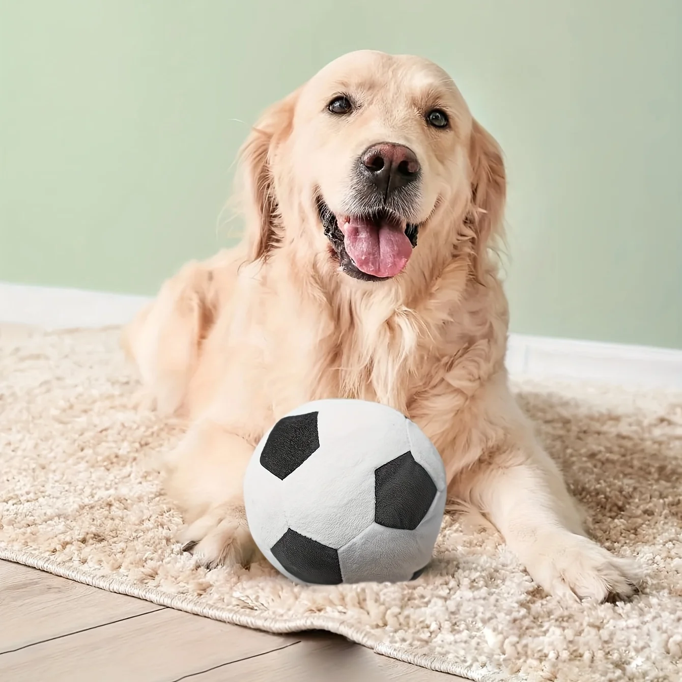 1 Football Random Color Pet Plush Toy for Dogs and Cats to Interact and Play